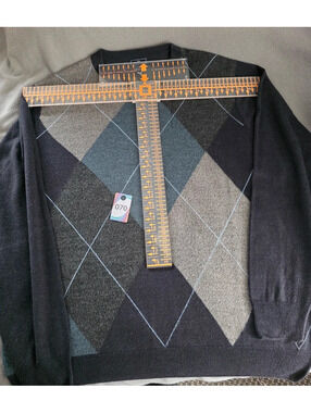 Dockers men’s argyle crewneck sweater 2XLT black gray blue